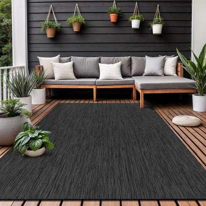 Washable Indoor Outdoor Rug 6x9 Weather Resistant Area Rugs Modern Solid for Porch Deck Balcony