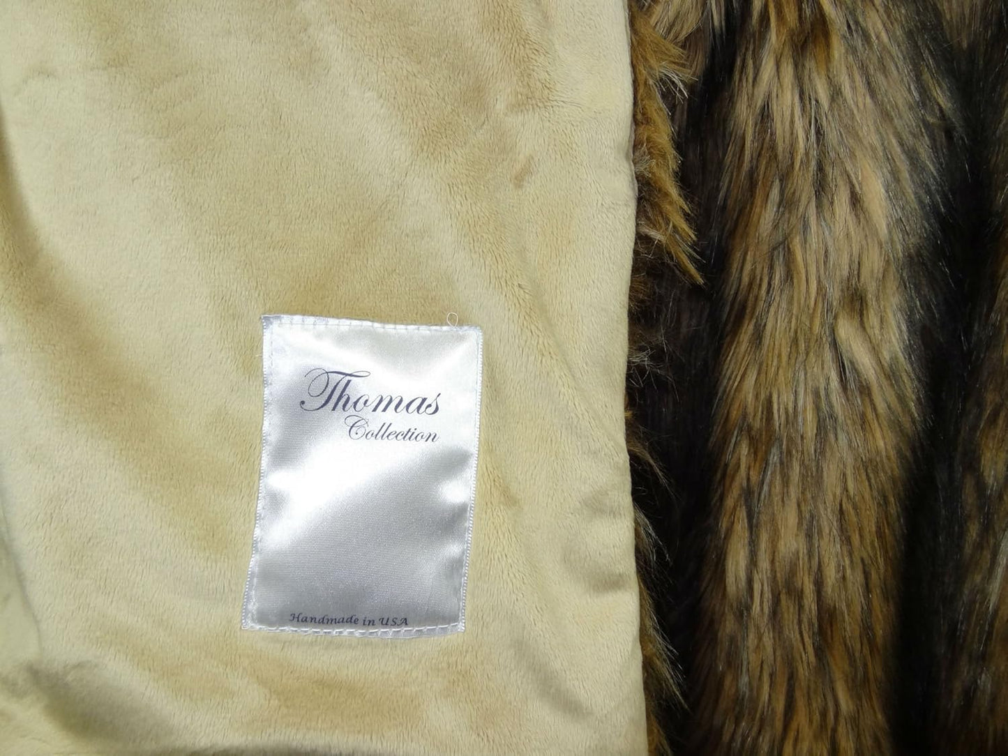Brown Fur Throw Blanket and Bedspread - Brown Wolf Faux Fur - Light & Dark Brown Faux Fur - Luxury