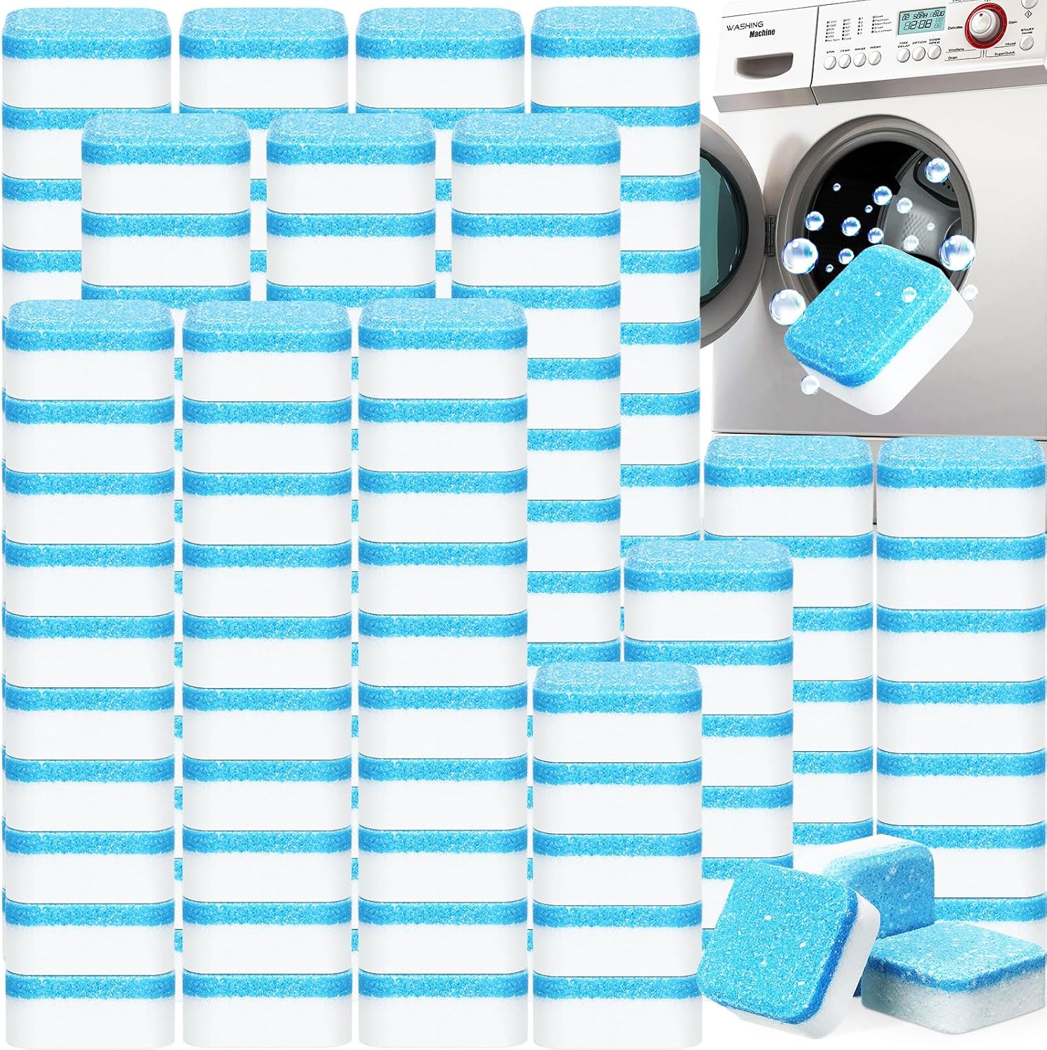 150 Pcs Washing Machine Cleaner Washing Machine Tablets Deep Cleaner Tablets for Front Loader and