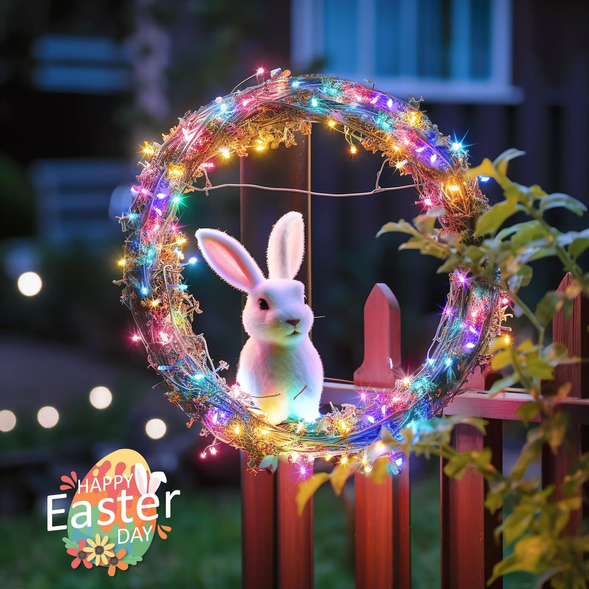JMEXSUSS 33ft 100 LED Easter Lights for Indoor Outdoor Use, 8 Modes Connectable Easter String