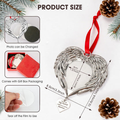 Memorial Christmas Angel Wings Photo Ornaments 2025 Sympathy Gifts for Loss of Loved One
