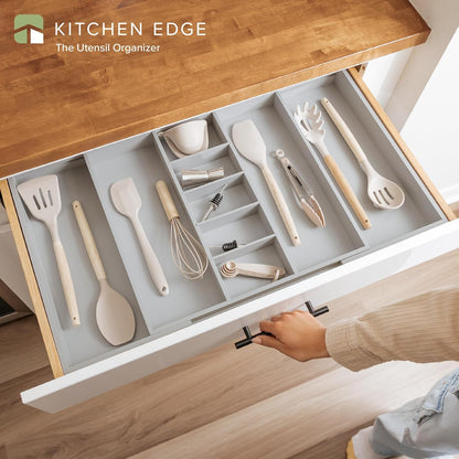 Adjustable Kitchen Drawer Organizer for Utensils and Junk, Food-Safe Contract Grade with 100%