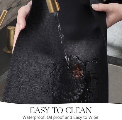 MOSAYT Vinyl Placemats Set of 8-12 X 17 Inch - Faux Leather 100% Waterproof Oil-Proof Wipeable PU