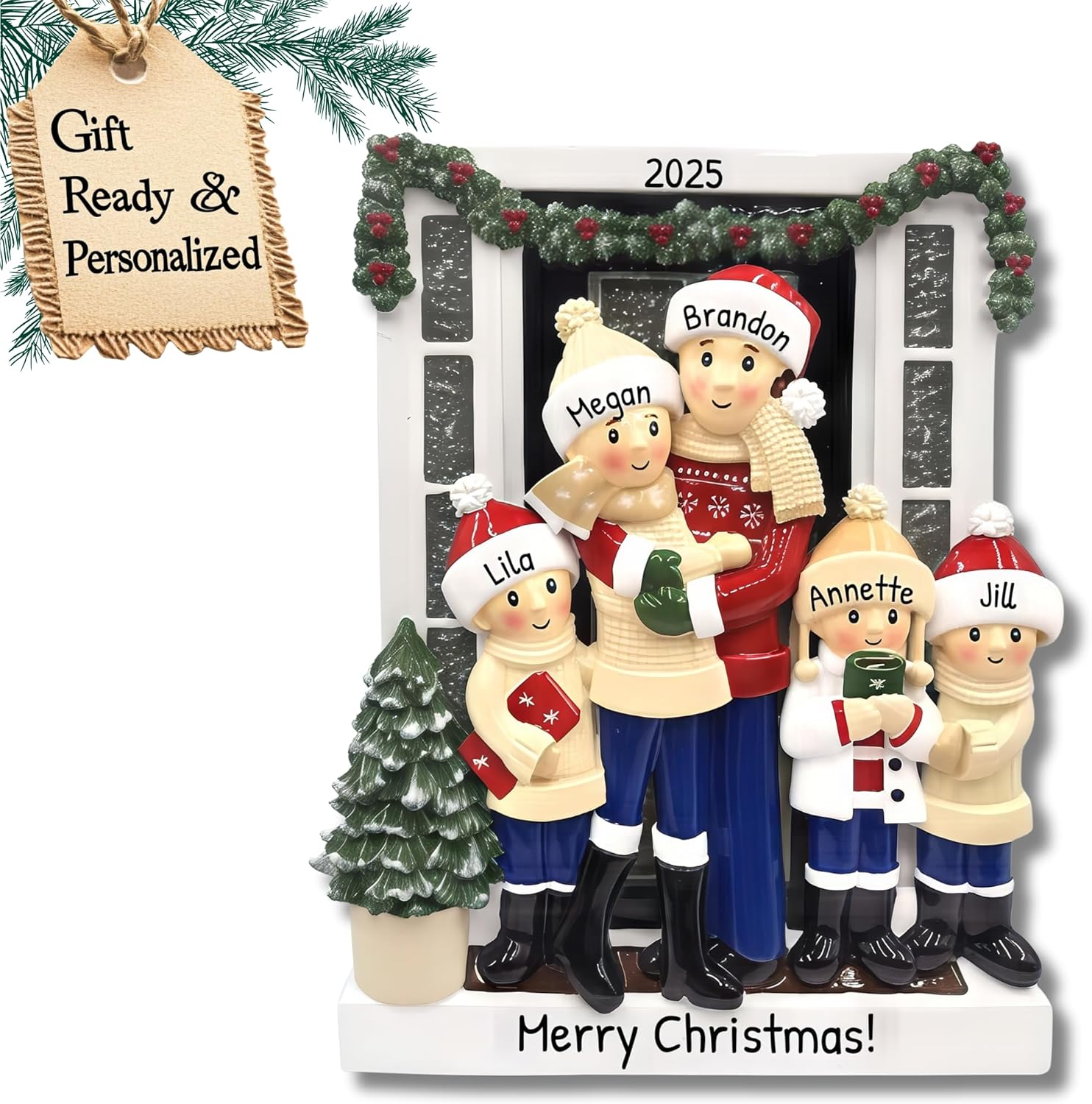3D Welcoming Family of 5 Christmas Ornament 2025 Personalized Family Christmas Ornaments 2025 |