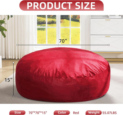 Hobestluk 6FT Bean Bag Chair Bean Bag Chairs for Adults Giant Bean Chairs with Velvet Cover, Memory