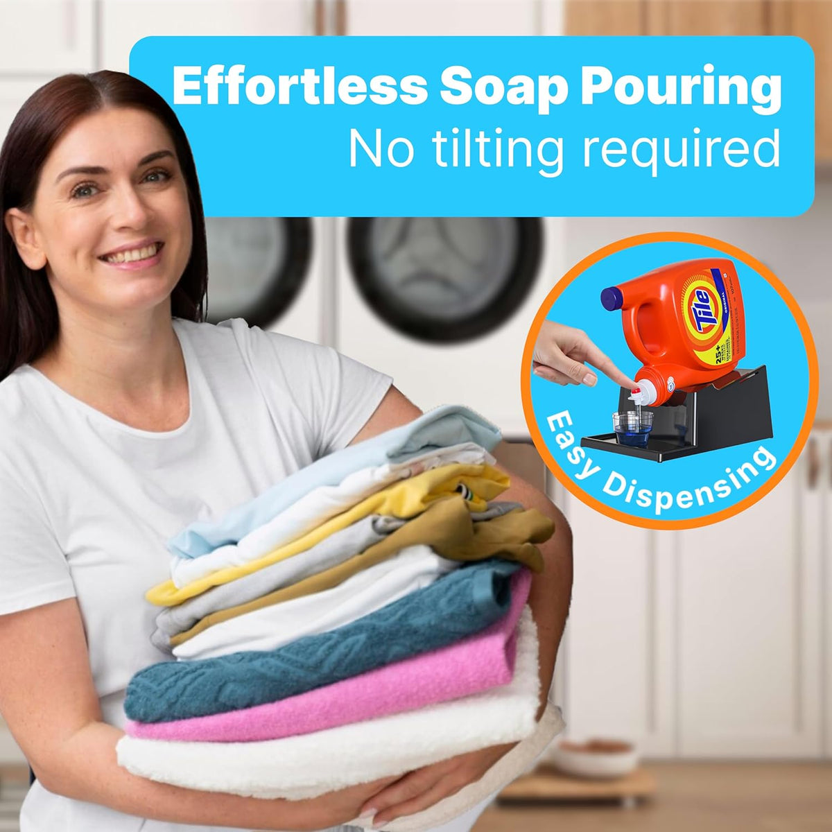 TidyFriend No-Spill Liquid Laundry Detergent Dispenser Holder, Laundry Soap Dispenser Holder with