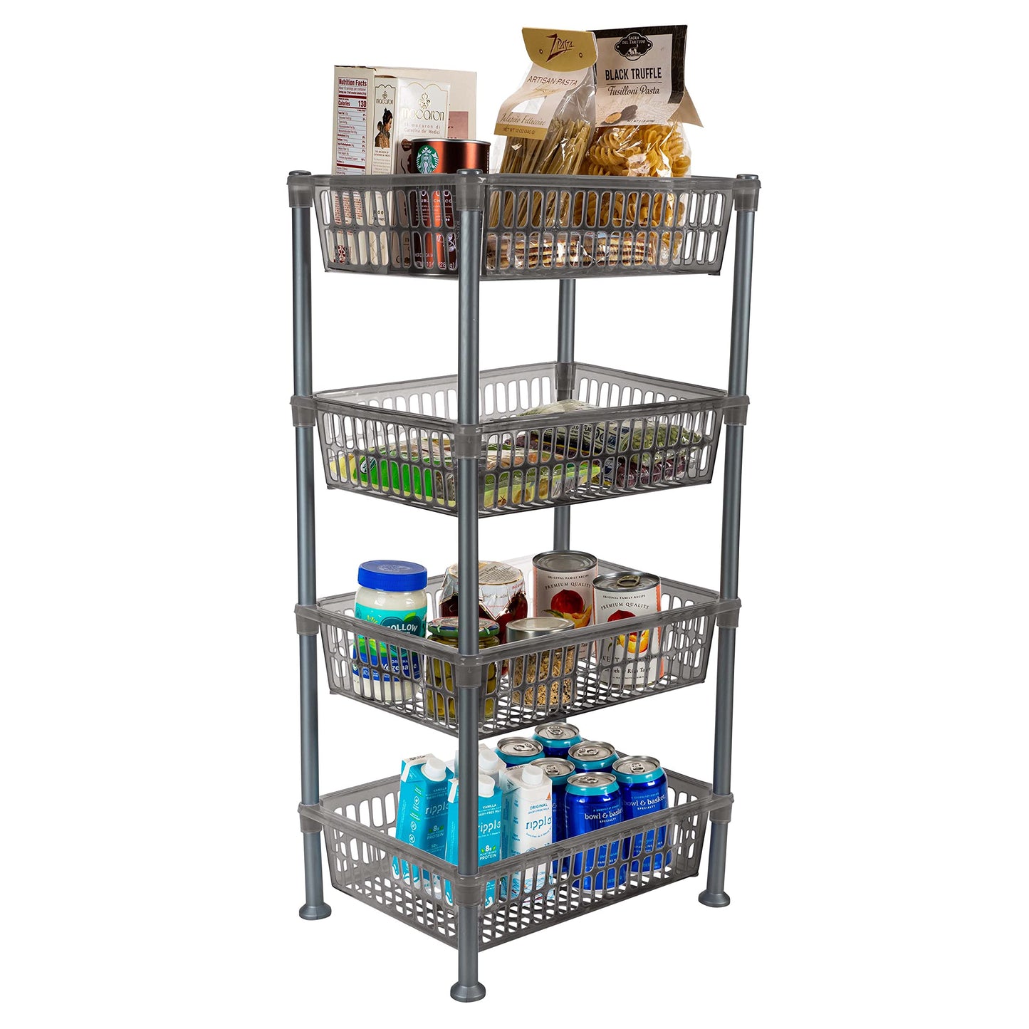 Kitchen Details 4 Tier Slim Basket Shelf Rack | Storage & Organizer | Kitchen | Bathroom | Laundry