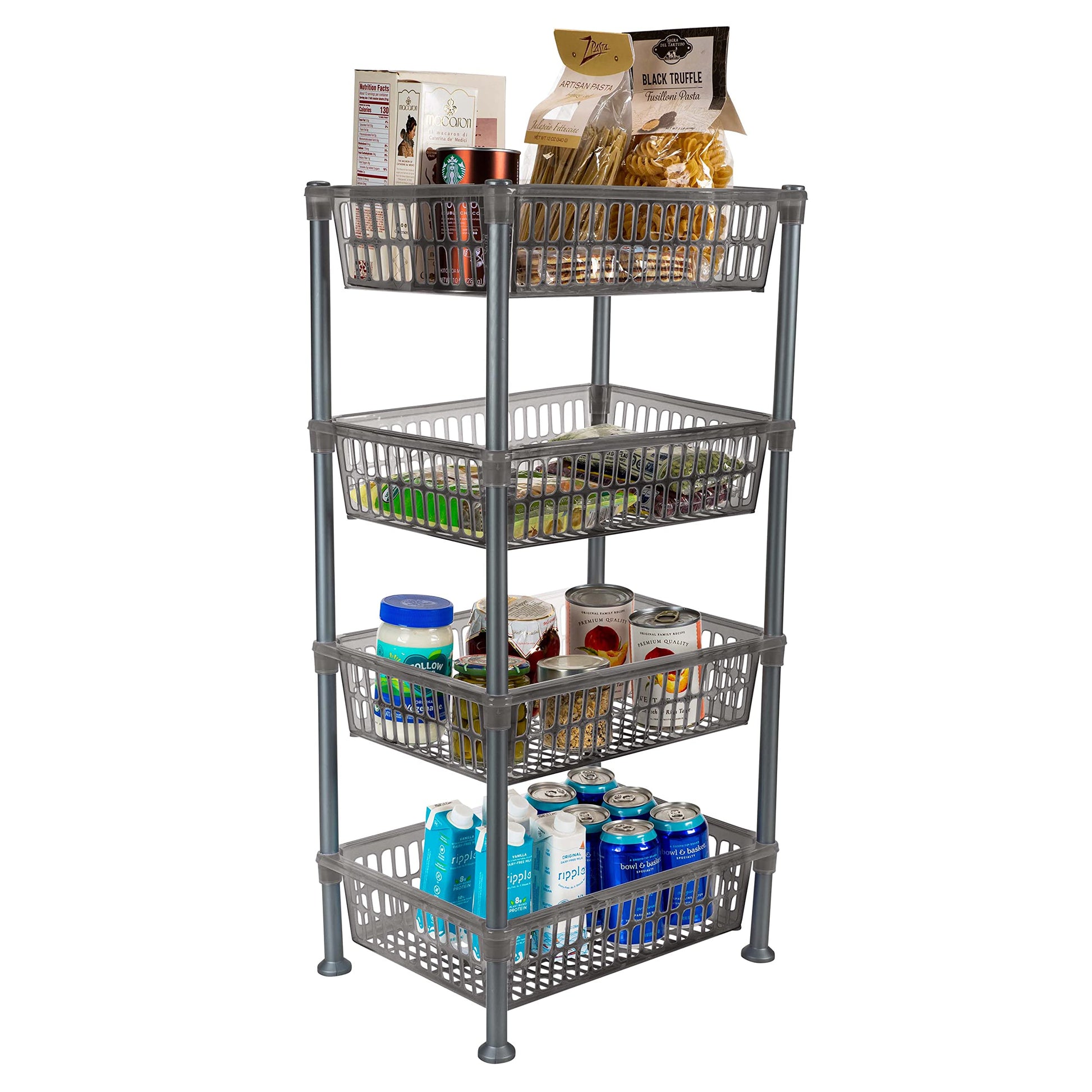 Kitchen Details 4 Tier Slim Basket Shelf Rack | Storage & Organizer | Kitchen | Bathroom | Laundry