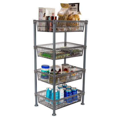 Kitchen Details 4 Tier Slim Basket Shelf Rack | Storage & Organizer | Kitchen | Bathroom | Laundry