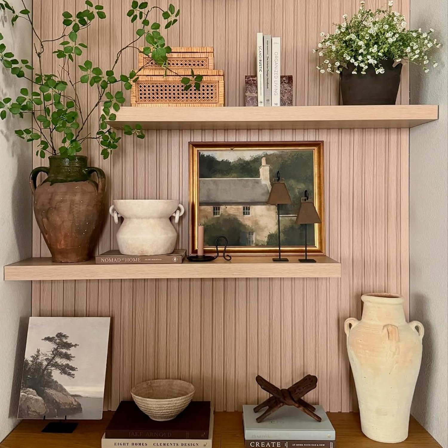 IAE Floating Wall Shelves 24 inch,Bathroom Shelves Wall Mounted,Invisible Shelves Floating Kitchen