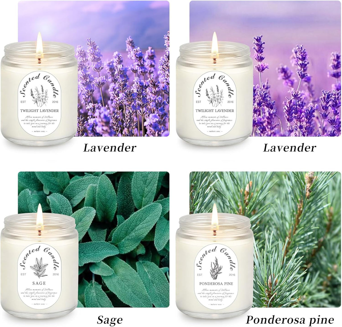 4 Pack Candles for Home Scented, Lavender Candles, 28 oz 200 Hour Long Lasting Aromatherapy Candle
