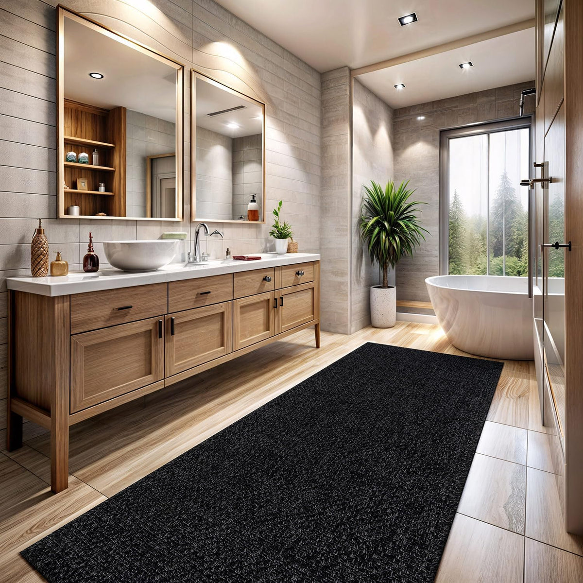 CAMILSON Easy Jute Rug 2x3, Indoor Outdoor Dark Gray Color Farmhouse Area Rugs for Living Room and