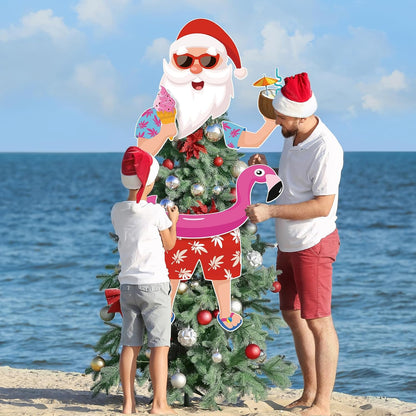 Christmas Tree Topper Hawaii Christmas Decoration Santa Claus Tree Topper Flamingo Ice Cream