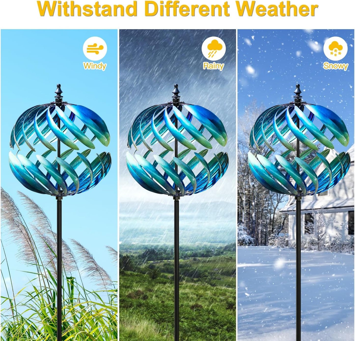 LimeHill Wind Spinner for Yard and Garden - Large Metal Kinetic Wind Sculptures for Outdoor