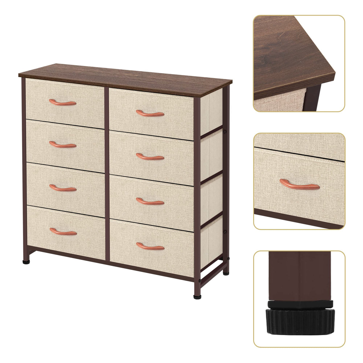 AZL1 Life Concept Storage Dresser Furniture Unit-Tall Standing Organizer for Bedroom, Office
