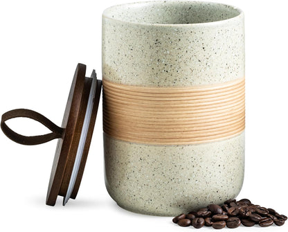 Coffee Storage Container Jar with Lid, Ceramic Kitchen Food Storage Jars with Airtight Lids for