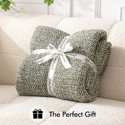 MIULEE Super Soft Throw Blanket for Couch, Olive Green Cozy Fluffy Warm Blankets Lightweight Knit