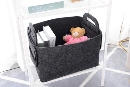 Minoisome Storage Basket Felt Storage Bin Collapsible& Convenient Box Organizer with Carry Handles