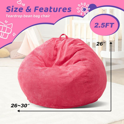 Bean Bag Chairs Teardrop Bean Bag Chair Beanbag Chair with Memory Foam Filled Machine Washable