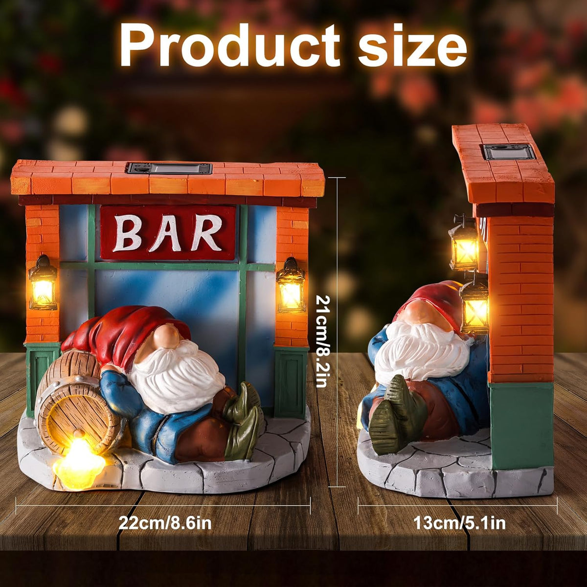 WINTS Garden Gnomes Solar Lights,Solar Gnomes Outdoor,Funny Garden Gnomes Decoration for