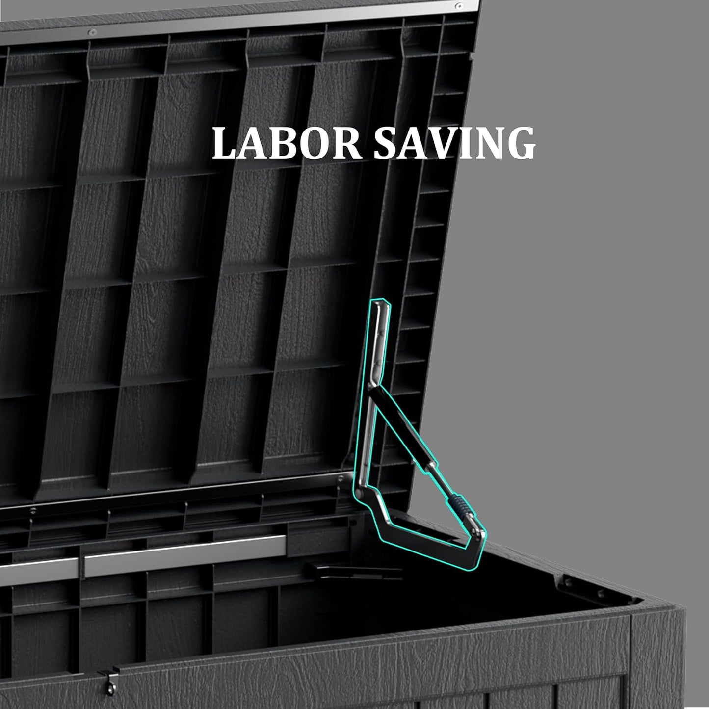 270 Gallon Lockable Resin Deck Box, Waterproof & UV-Resistant Outdoor Storage Box for Outdoor