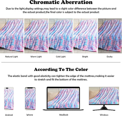 NEWCOSPLAY Faux Fur Twin Blanket Purple Rainbow Luxury Fluffy Thick Warm Bubble Blanket for Couch