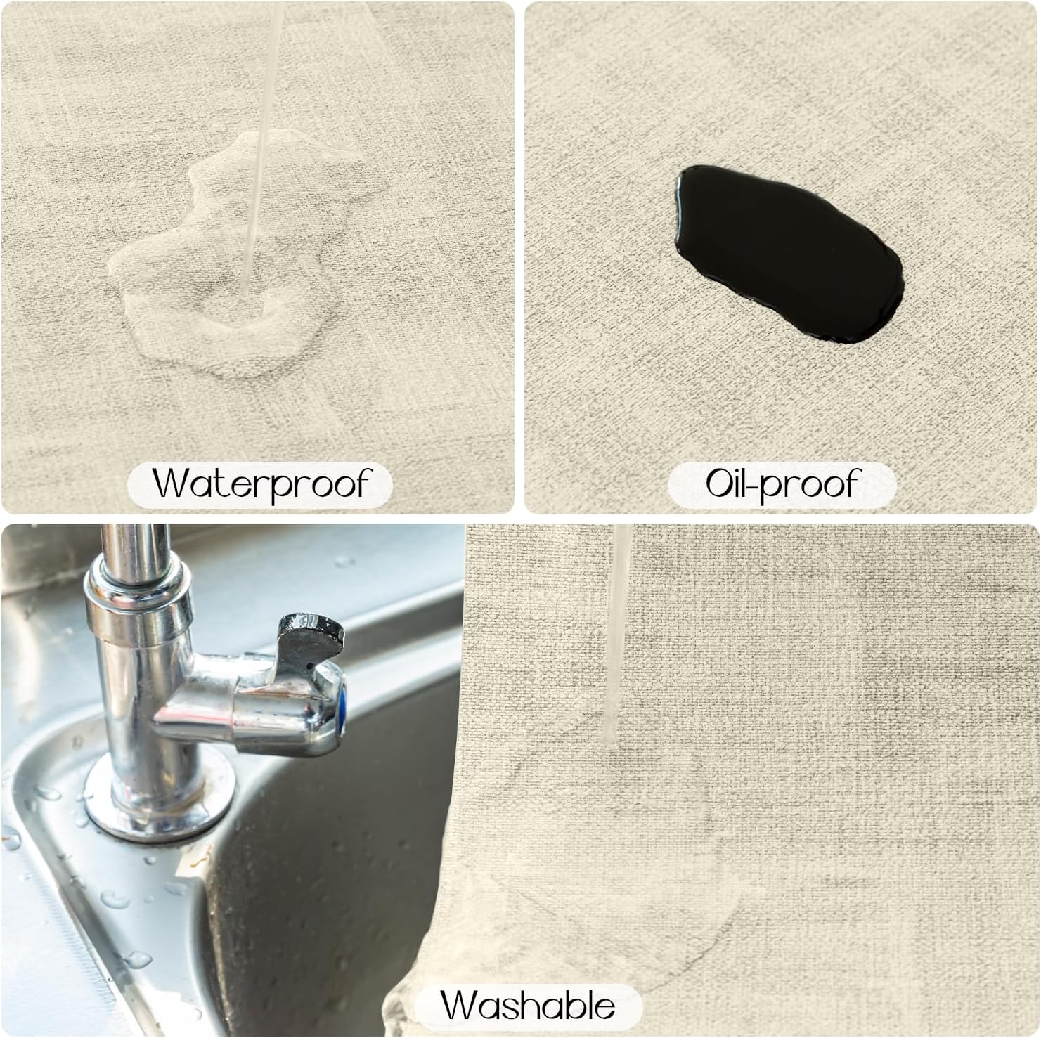 Romanstile Reversible Vinyl Placemats Set of 6, Faux Leather 100% Waterproof Oil-Proof Wipeable