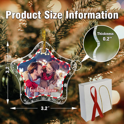 Personalized Christmas Ornaments, Crystal Custom Hanging Ornaments, Decorative Photo Hanging Glass