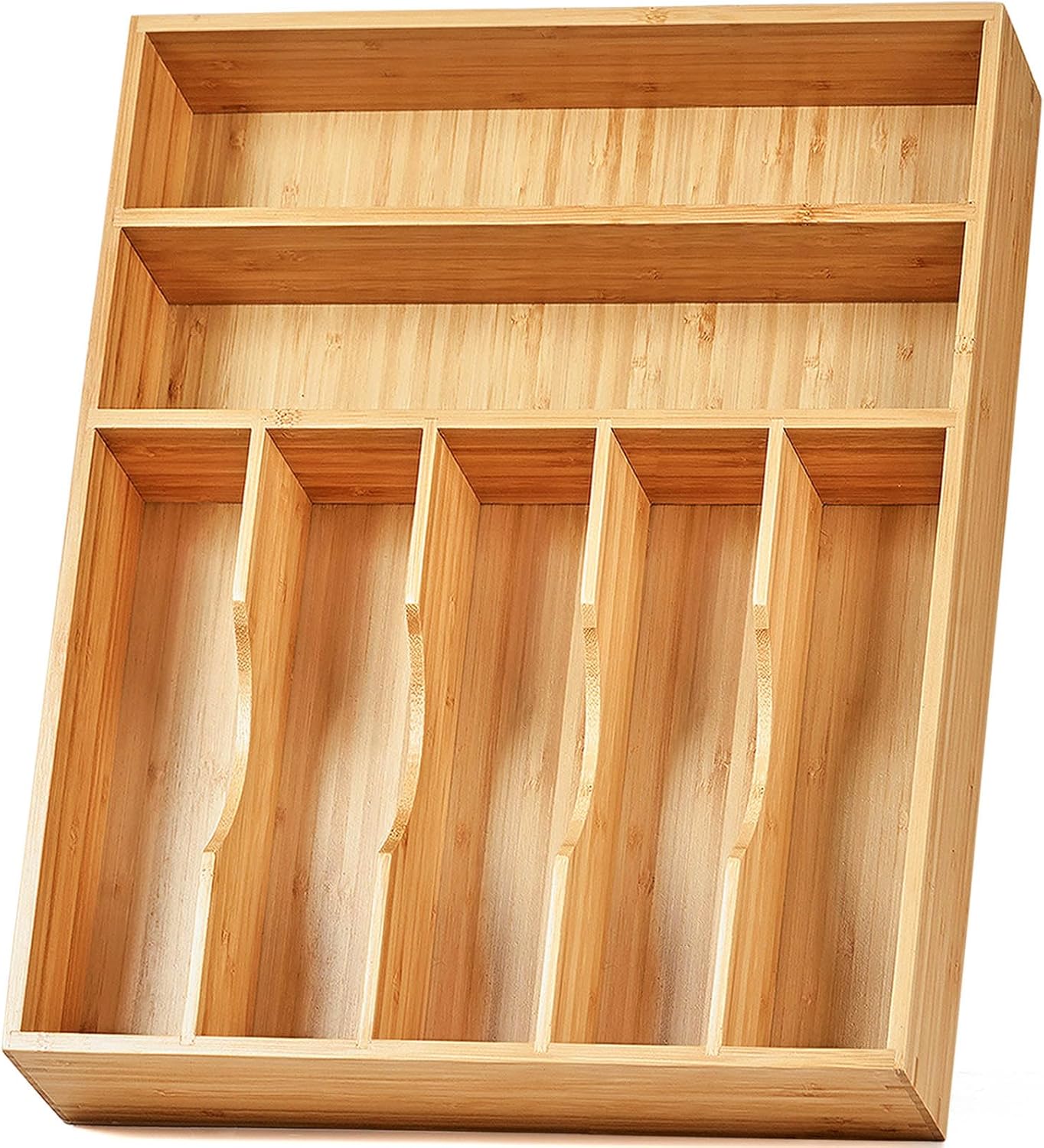 Umilife Kitchen Drawer Organizer, 12.5 Inch Silverware Utensil Tray Holder, Extra Deep, with