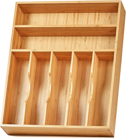 Umilife Kitchen Drawer Organizer, 12.5 Inch Silverware Utensil Tray Holder, Extra Deep, with