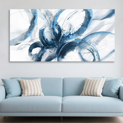 Large Canvas Wall Art Blue Abstract Pictures Wall Art for Living Room Paintings for Wall