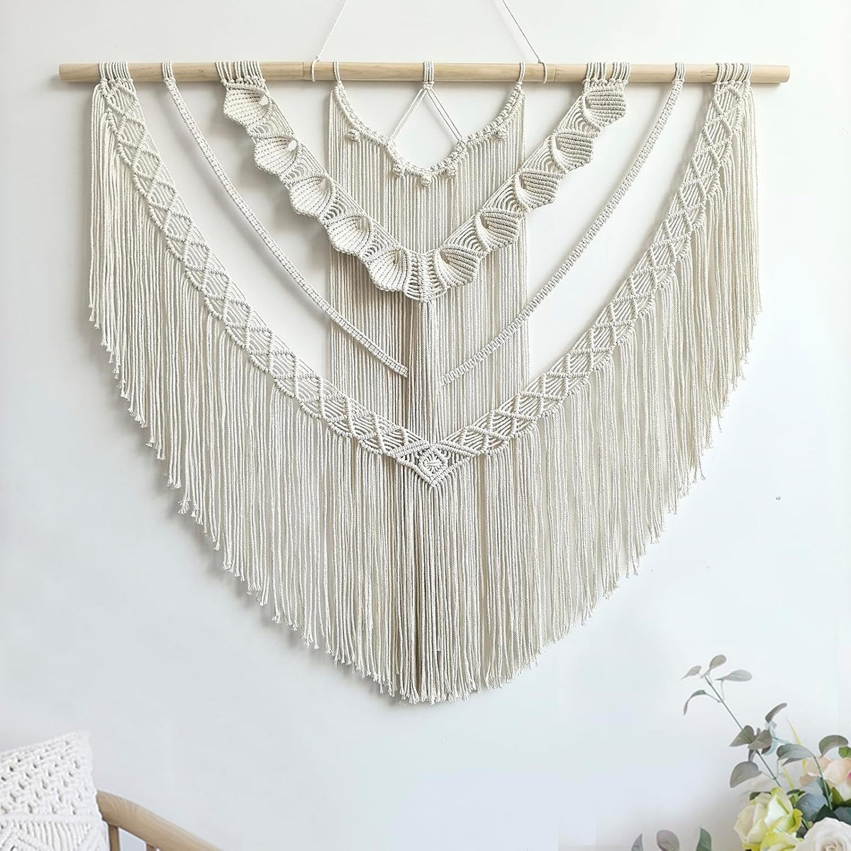 Achart Macrame Wall Hanging Large- Boho Wall Decor- large wall art- Wall Decor Living Room- Macrame
