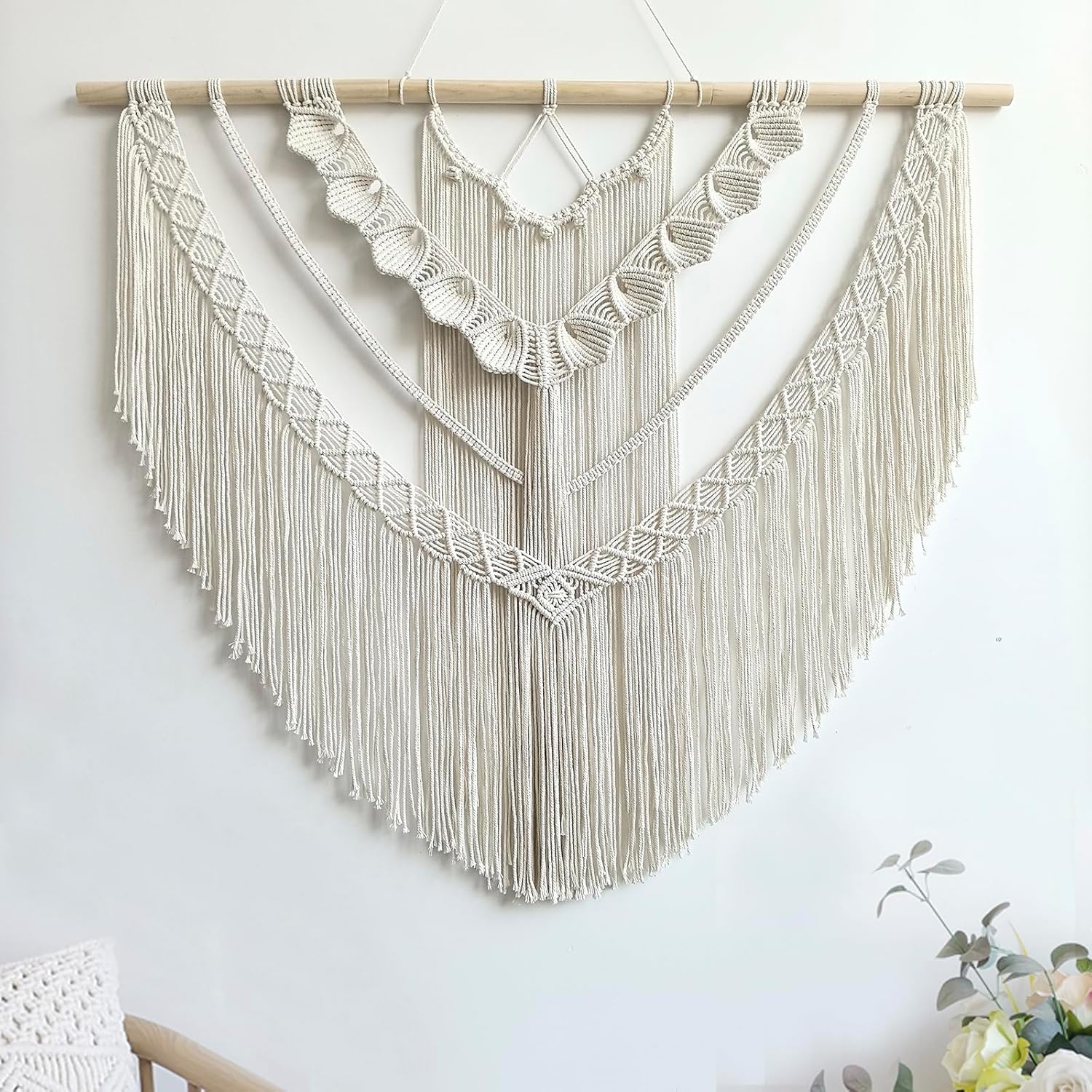 Achart Macrame Wall Hanging Large- Boho Wall Decor- large wall art- Wall Decor Living Room- Macrame