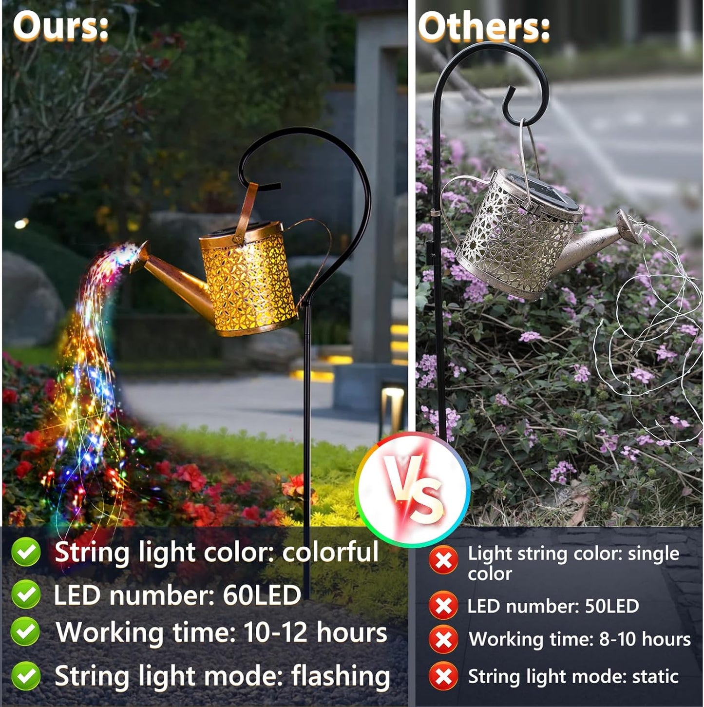 Solar Watering Can Light, Solar Yard Decorations Outdoor, Garden Decor Lights, IP65 Waterproof