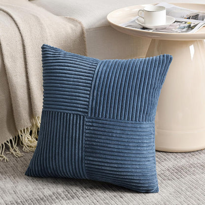 Fancy Homi 2 Packs Dusty Blue Euro Decorative Throw Pillow Covers 28x28 Inch for Couch Bed, Rustic