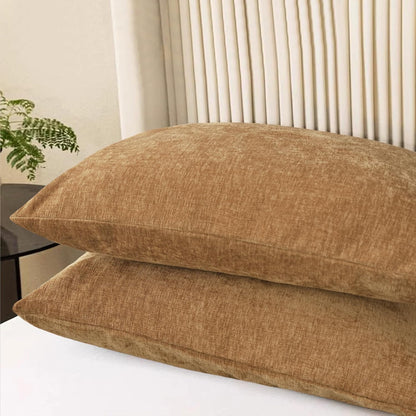 CaliTime Throw Pillow Covers Decorative 20 X 26 Inches Pack of 2 Cozy Chenille Standard Pillow