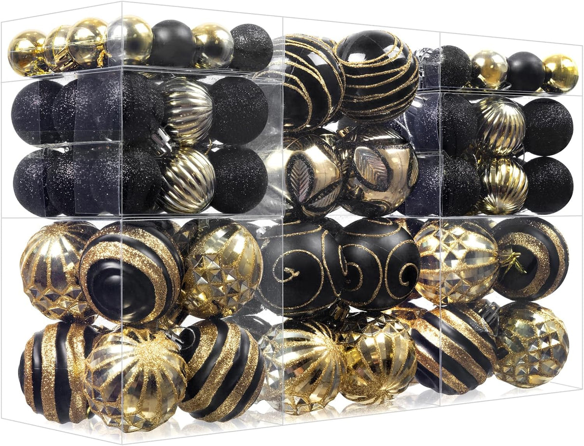 100Pcs Christmas Balls Ornaments Set, Shatterproof Christmas Decorations with Hand-held Gift