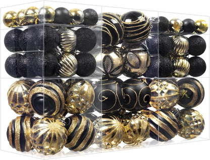 100Pcs Christmas Balls Ornaments Set, Shatterproof Christmas Decorations with Hand-held Gift