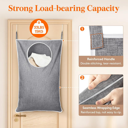 Lifewit Over Door Laundry Hamper, Large Collapsible Hanging Laundry Hamper, Hanging Laundry Basket