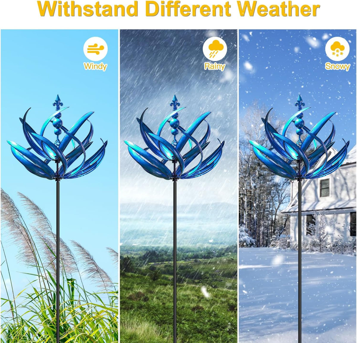 LimeHill Wind Spinner for Yard and Garden - Large Metal Kinetic Wind Sculptures, Yard Art Outdoor