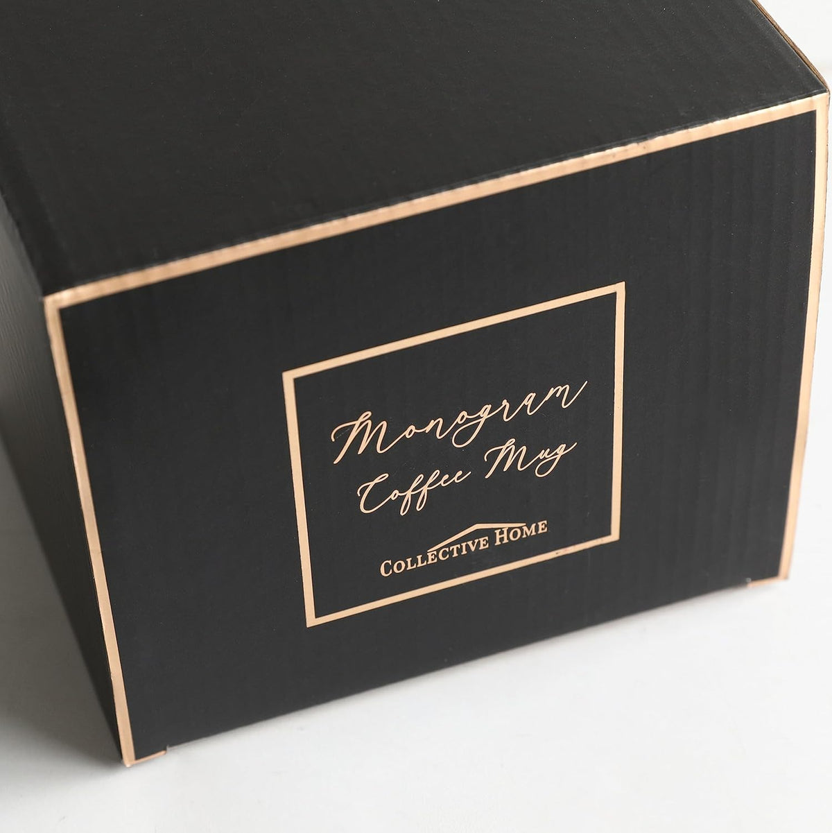 COLLECTIVE HOME - Monogram Ceramic Mugs, 15 oz Golden Initial Coffee Cups, Elegant Alphabet Tea