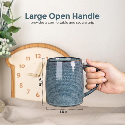 GBHOME Large Coffee Mugs Set of 4, 18oz Handmade Ceramic Coffee Mugs Set with Gradient color for