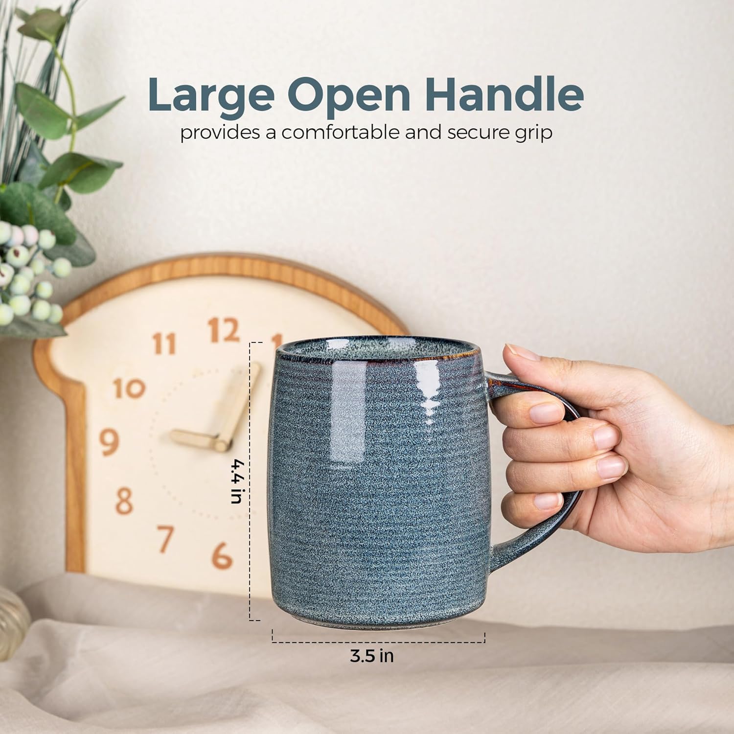 GBHOME Large Coffee Mugs Set of 4, 18oz Handmade Ceramic Coffee Mugs Set with Gradient color for