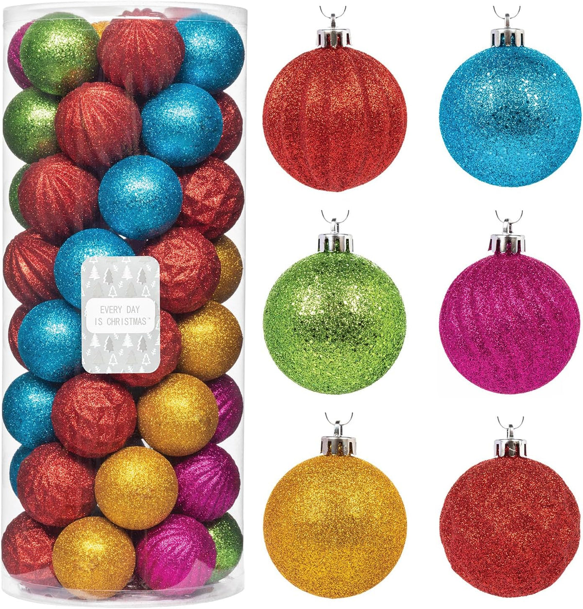Every Day is Christmas Ornaments, Shatterproof Christmas Tree Ornament Set, Christmas Balls