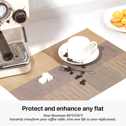 LEXMORE Placemats Set of 6 Vinyl/Plastic Woven Place Mats for Kitchen Table Indoor/Outdoor Washable