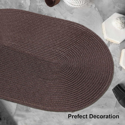 AHHFSMEI Placemats Set of 4 for Dining Table Washable Woven Vinyl Non-Slip 18x12 inches Placemat