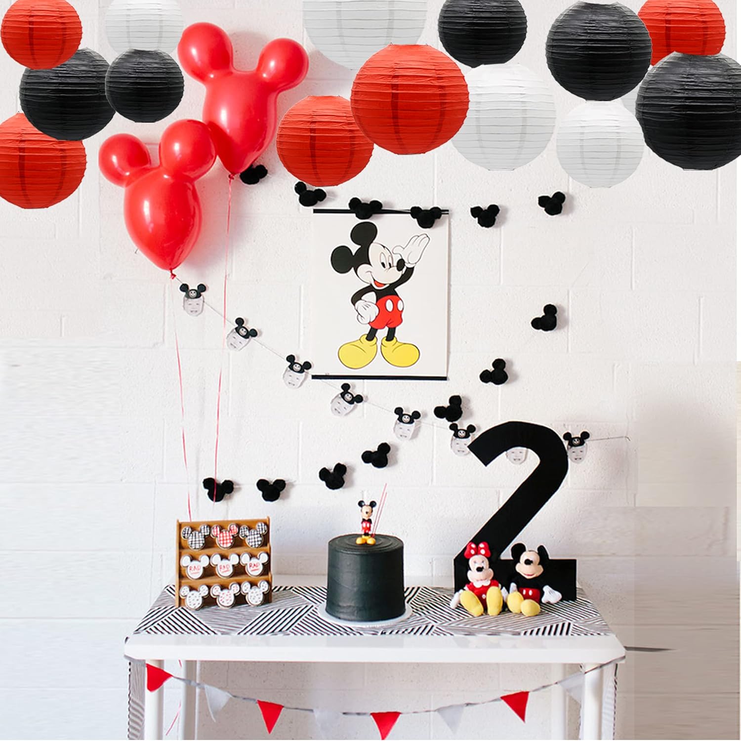 Paper Lanterns Party Decorations Red Black - Hanging Paper Lanterns Indoor Outdoor - Minnie Mouse