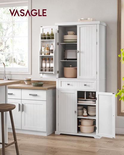 VASAGLE Pantry Cabinet, 71.7-Inch High Freestanding Tall Cupboard Storage Cabinet with a Drawer, 2