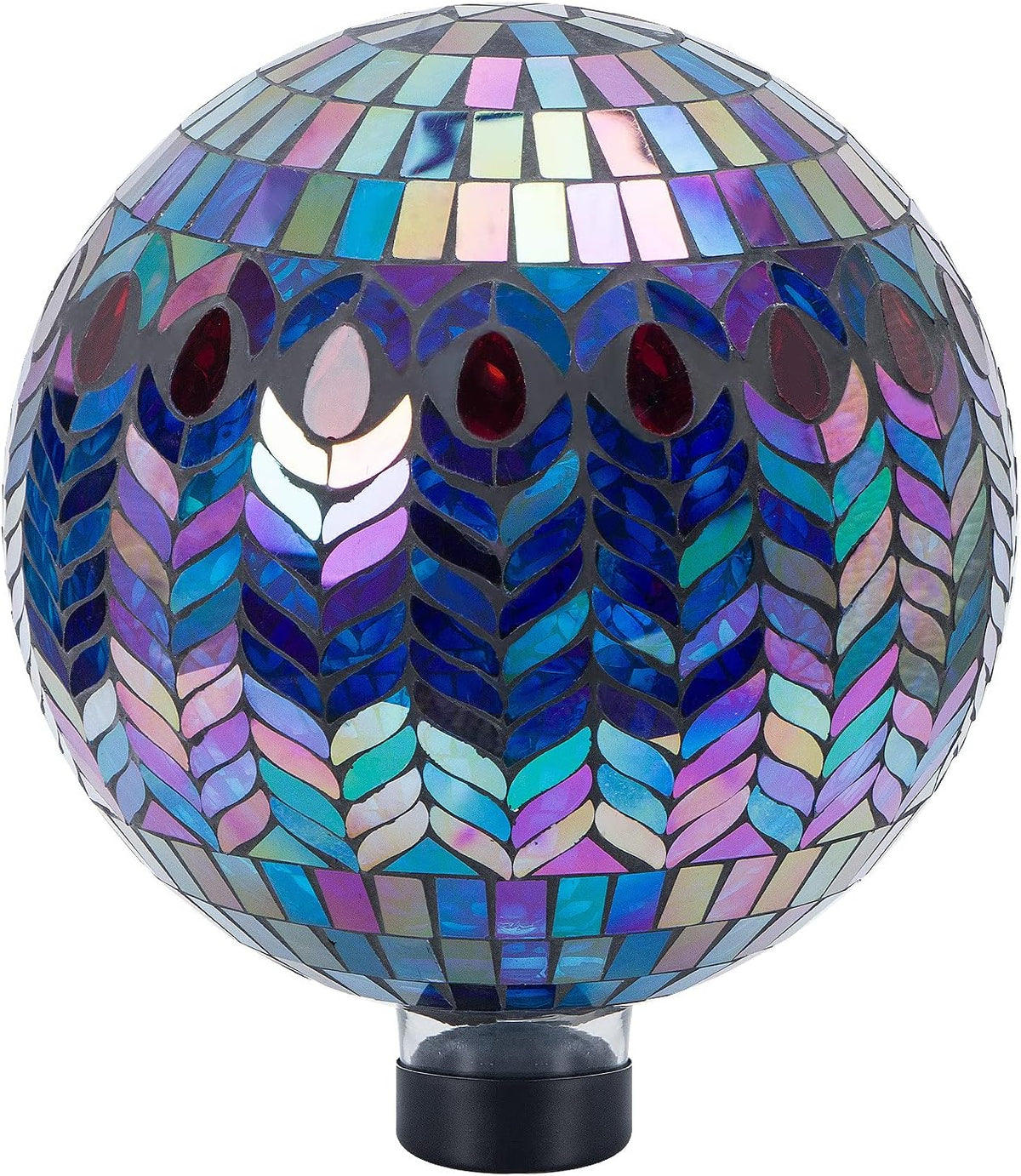 VCUTEKA Gazing Ball, Glass Mosaic Gazing Balls Sphere for Garden Lawn Outdoor Ornament Yard