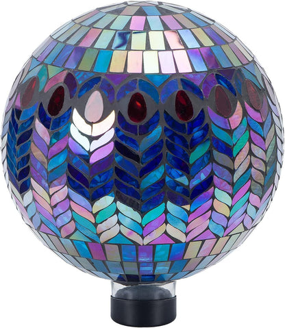 VCUTEKA Gazing Ball, Glass Mosaic Gazing Balls Sphere for Garden Lawn Outdoor Ornament Yard